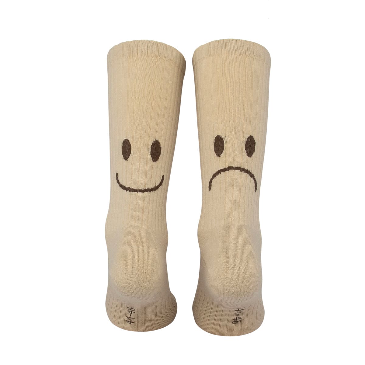 Beige Sportsocken mit Smiley Motiv von PATRON SOCKS