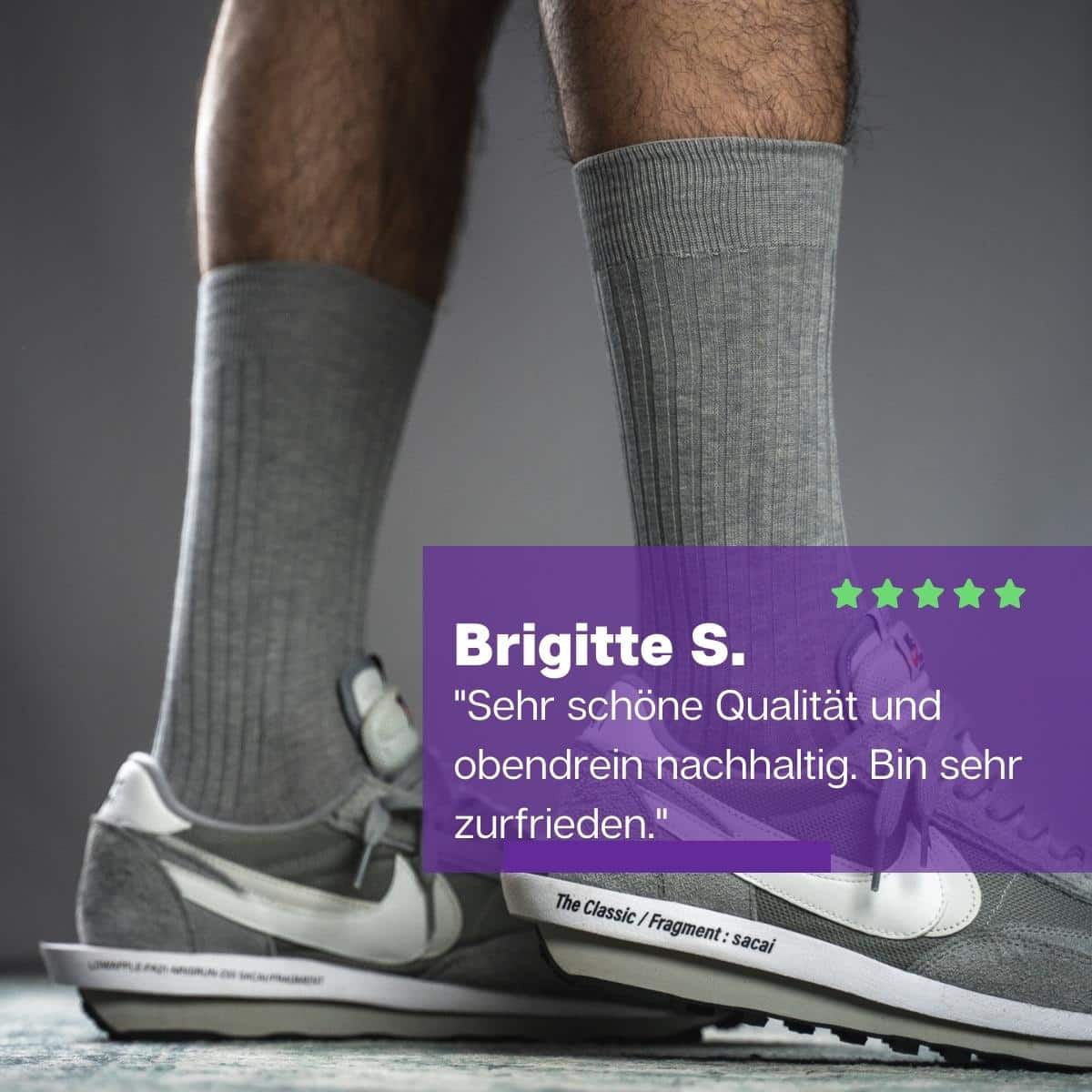 Mittelgraue Premium Herren Socken von PATRON SOCKS.