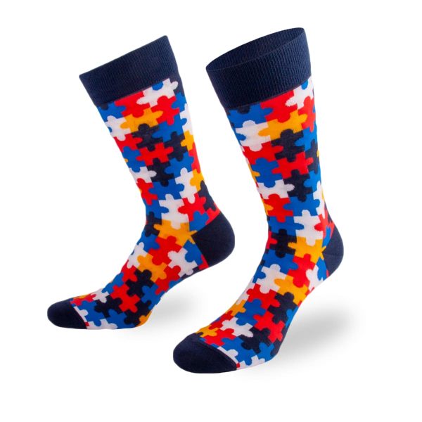 Mehrfarbige Socke mit Puzzle Muster von PATRON SOCKS