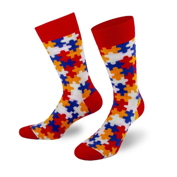 Rote Socken mit Puzzle Muster von PATRON SOCKS