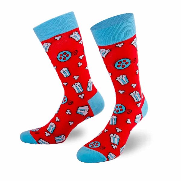 Knallig rote Socken mit Kino Motiven von PATRON SOCKS
