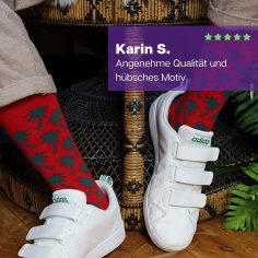 Palmen Socken von PATRON SOCKS mit weißen Adidas Schuhen