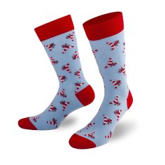 Geniale hell blaue Socken mit roten Flugzeug Motiven von PATRON SOCKS