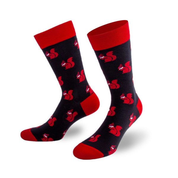Hochwertige rote Eichhörnchen Socken von PATRON SOCKS