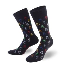 Schwarze Socken mit farbigen Kölner Dom Motiven von PATRON SOCKS