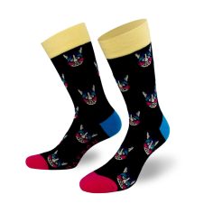 Schwarze Socken mit bunten Katzen von PATRON SOCKS