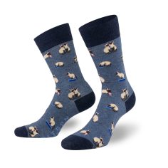 Kuschelige blaue Socken mit Katzen Motiv von PATRON SOCKS