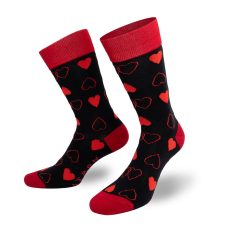 Schwarze Socken mit roten Herz Motiven von PATRON SOCKS