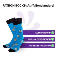 Hautfreundliche, Edelweiss Socken von PATRON SOCKS mit Komfortbund. Sehr gute Passform!