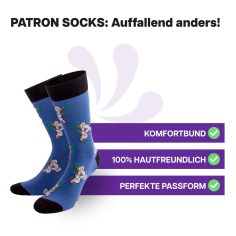 Hautfreundliche, blaue Koala Socken von PATRON SOCKS mit Komfortbund. Sehr gute Passform!