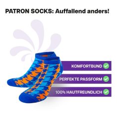 Bunte Retro Sneaker Socken von PATRON SOCKS. Sehr gute Passform!