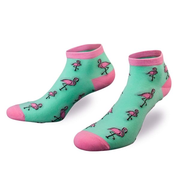 Rutschfeste Sneaker Socken mit pinken Flamingos von PATRON SOCKS