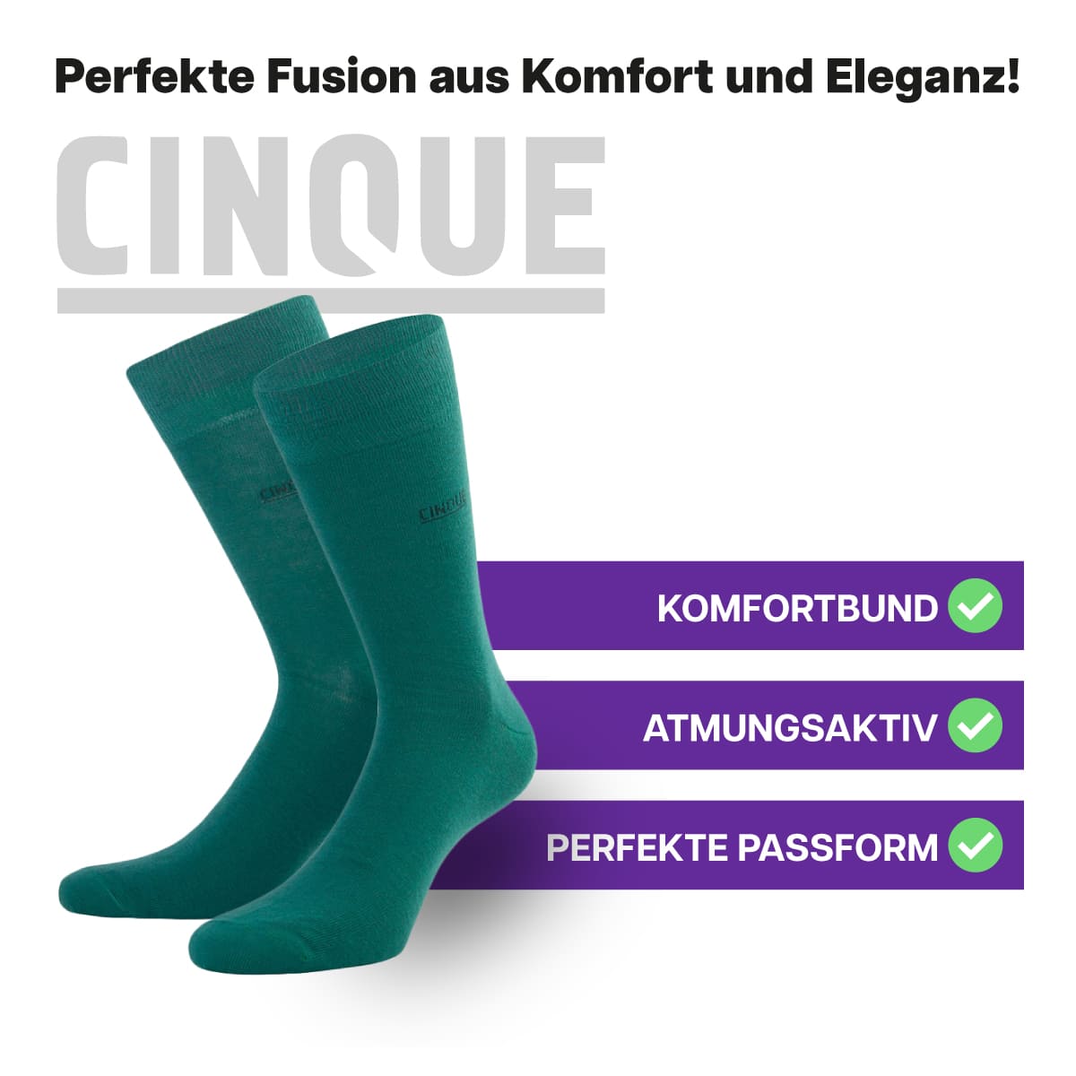 Herausragende, atmungsaktive Business Socken von CINQUE designed by PATRON SOCKS mit Komfortbund. Perfekte Passform!