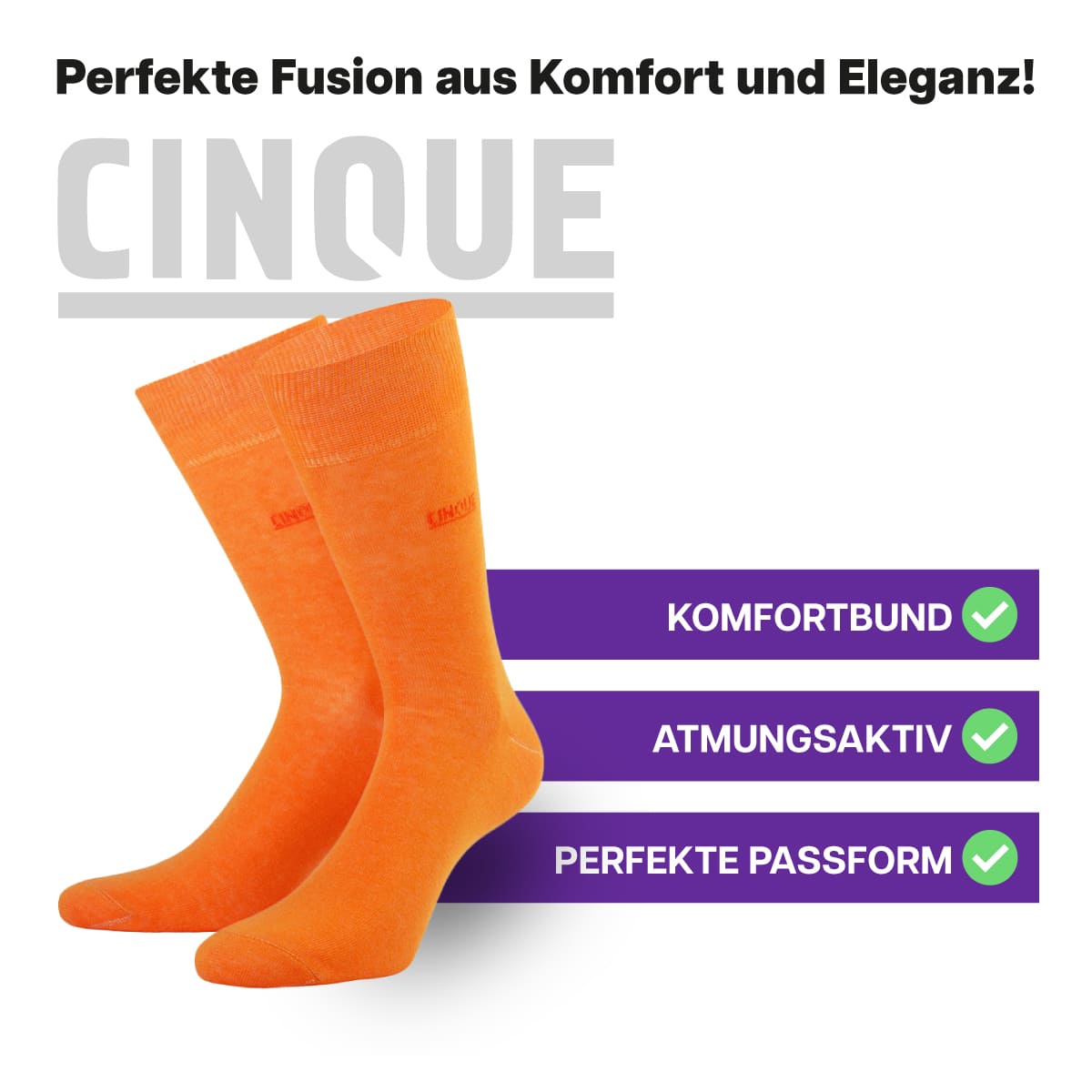 Erstklassige, atmungsaktive Business Socken von CINQUE designed by PATRON SOCKS mit Komfortbund. Perfekte Passform!