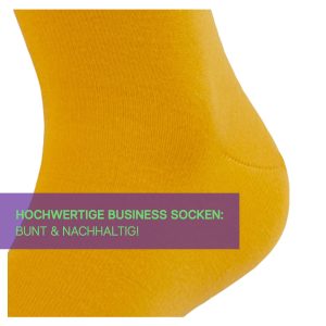 Nahaufnahme der nachhaltigen gelben Business Socken von CINQUE designed by PATRON SOCKS