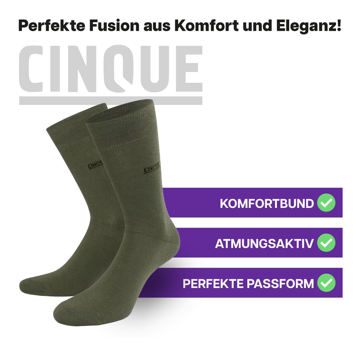 Erstklassige, atmungsaktive Business Socken von CINQUE designed by PATRON SOCKS mit Komfortbund. Perfekte Passform!