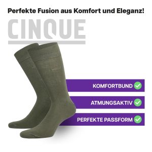 Exqusite, atmungsaktive Business Socken von CINQUE designed by PATRON SOCKS mit Komfortbund. Perfekte Passform!