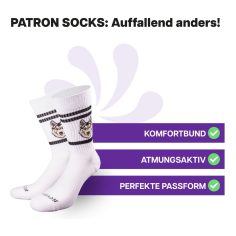 Hautfreundliche, weiße Husky Tennissocken von PATRON SOCKS mit Komfortbund. Perfekte Passform!