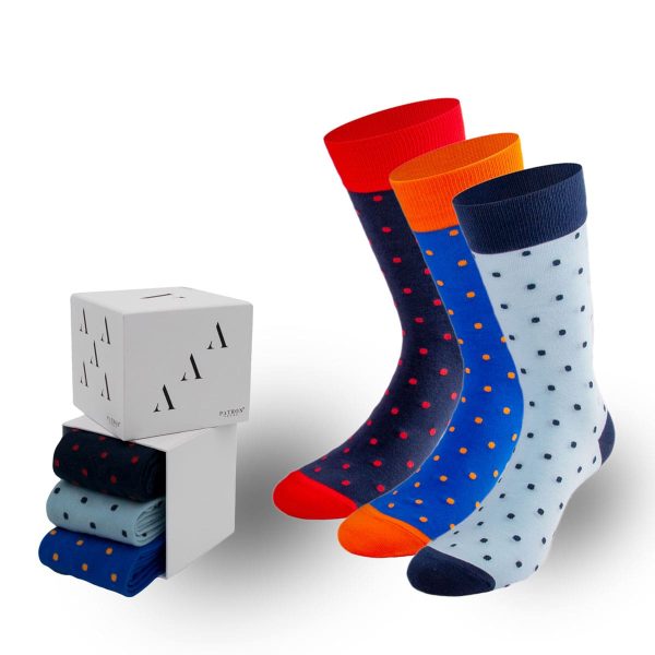 Auffallend mehrfarbige Socken in der Geschenkbox von PATRON SOCKS