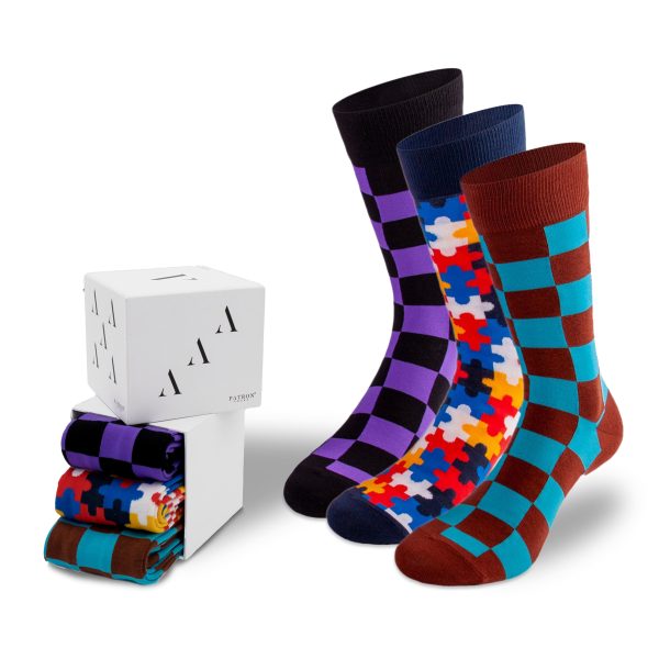 Gemusterte Socken in der Geschenkbox von PATRON SOCKS