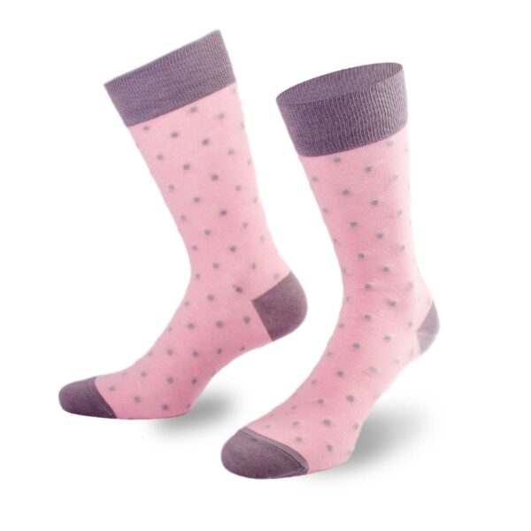 Ausgefallene pinke Socken mit grauen Punkten von PATRON SOCKS